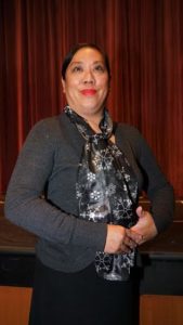 Sally Ann Flores as The Reverend. Photo by Rob Cuevas, Providence Players.