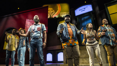 (from left): Dewayne Perkins, Sonia Denis, Felonious Munk, Dave Helem, Angela Alise, and Torian Miller. Photo by Teresa Castracane.