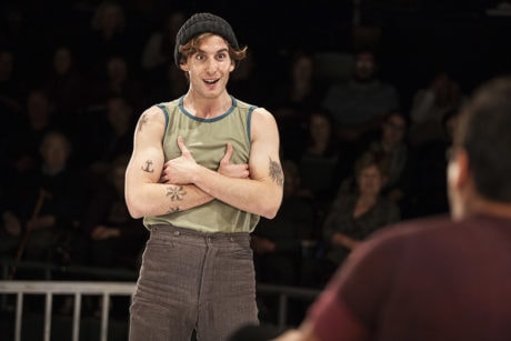 Kyle Schliefer (Jigger Craigin), with Nicholas Rodriguez (Billy Bigelow). Photo by Maria Baranova.
