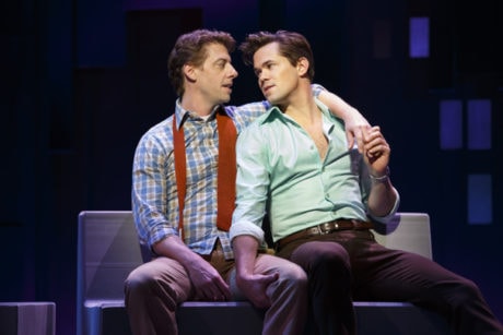Christian Borle (Marvin) and Andrew Rannells (Whizzer). Photo by Joan Marcus.