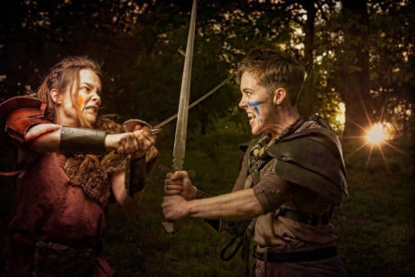 Charlotte Northeast and Emily Kaye Lynn. Photo courtesy Shakespeare in Clark Park.