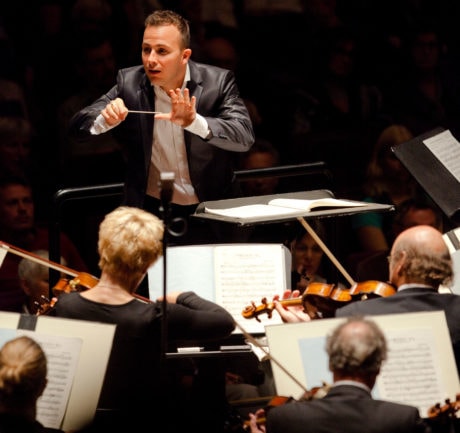 Yannick Nézet-Séguin conducting the Philadelphia Orchestra. Photo by Marco Borggreve.