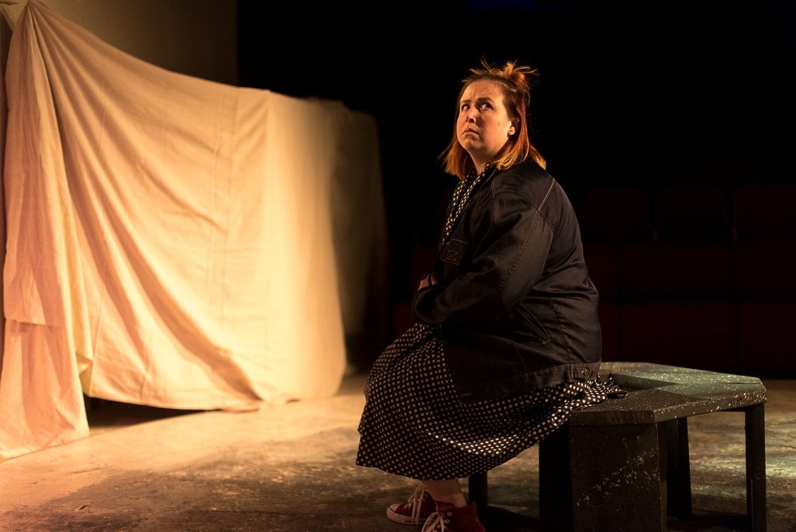 Katie Hileman as Modern Day Sadie in This Little Light. Photo by Mike Landsman.