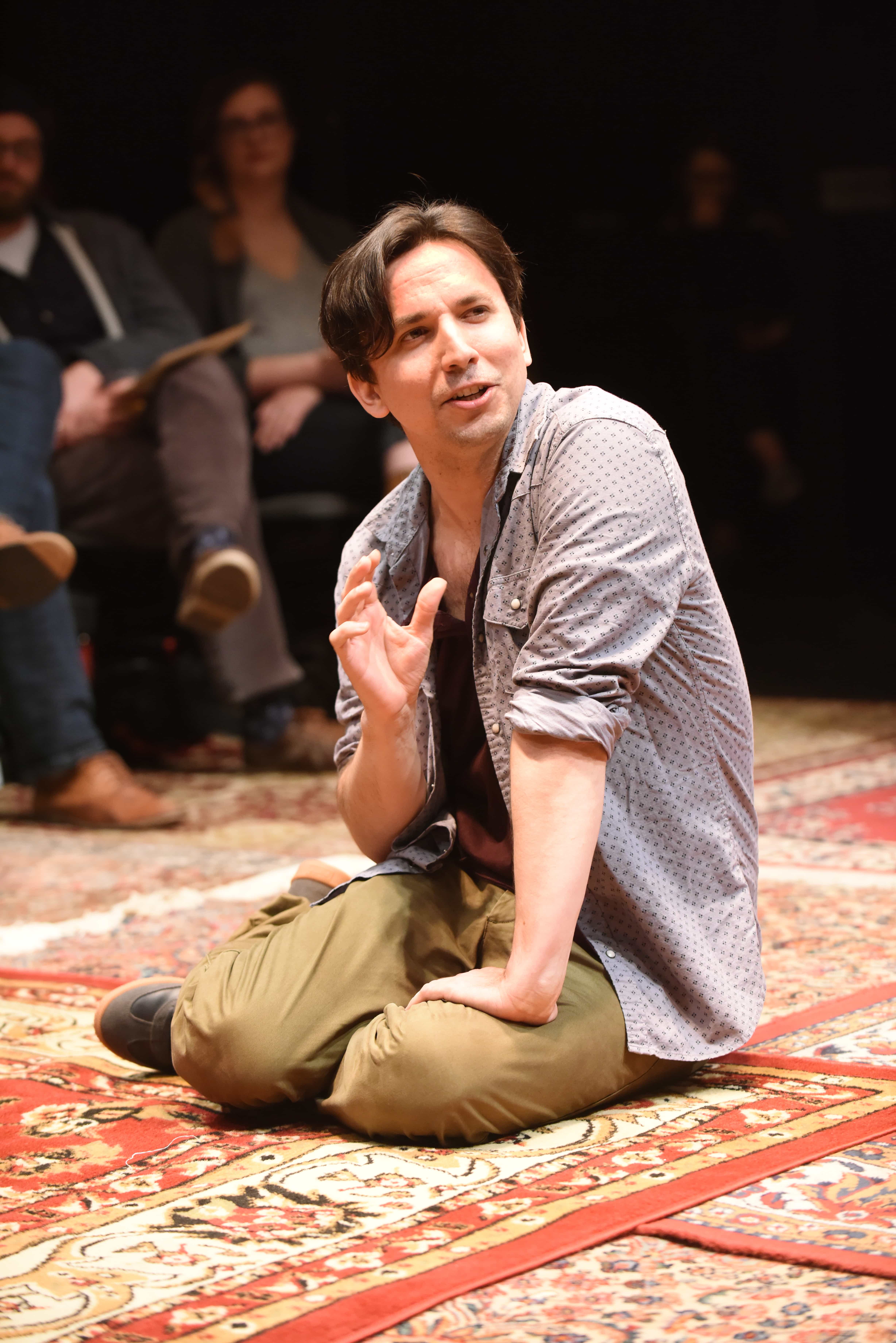 Alexander Strain as the Narrator in Every Brilliant Thing. Photo by Stan Barouh.