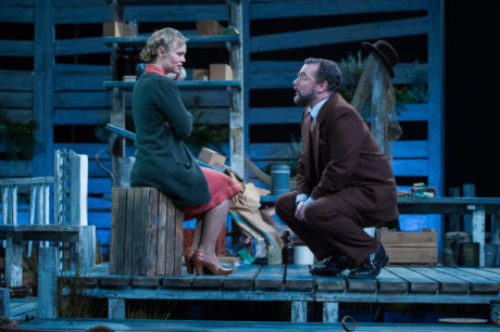 Erin Weaver (Sally Talley) and John Taylor Phillips (Matt Friedman) in Theater J's production of Talley's Folly. Photo by C. Stanley Photography.