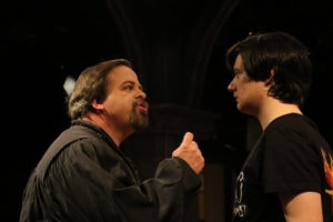 Thom Eric Sinn and Thomas Bowers in I Hate Hamlet. Photo by Spotlighters Theatre/Shaelyn Jae Photography.