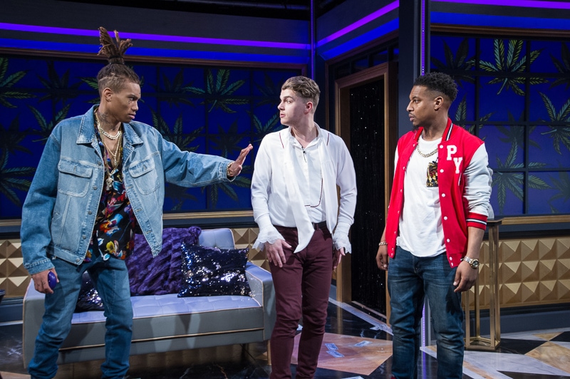Seth Hill, Simon Kiser, and Gary L. Perkins III in 'P.Y.G. or The Mis-Edumacation of Dorian Belle.' Photo: C. Stanley Photography.