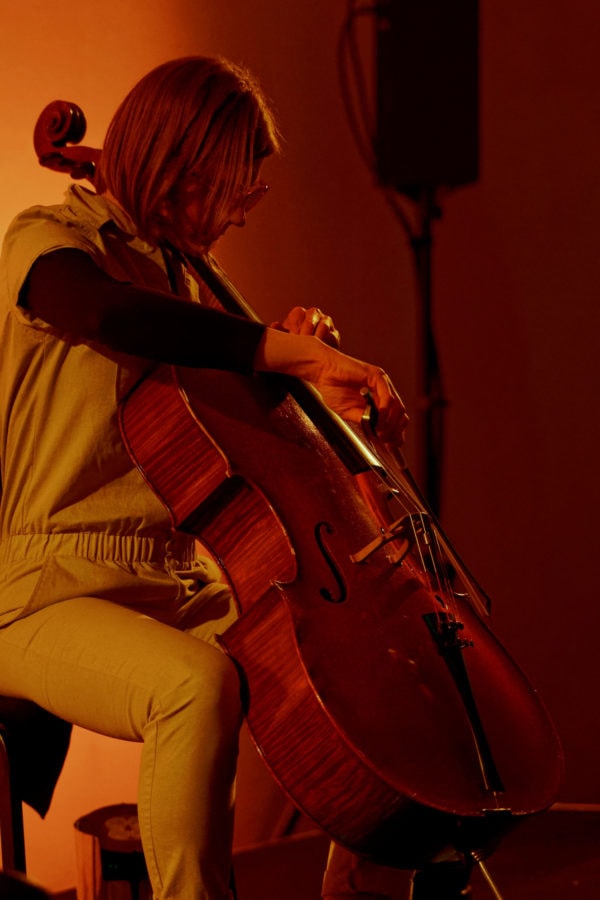 Cellist Amanda Gookin performing in the Dupont Underground as part of the Kennedy Center Direct Current Festival on March 29. Photo by Anu Dev.