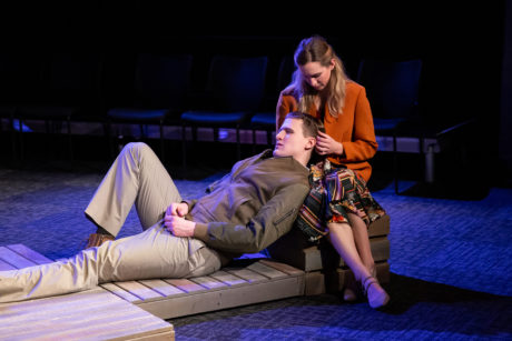 Joshua Williams as Hotspur and Jillian Riti as Kate Percy in 'Henry the Fourth, Part 1' at Brave Spirits Theatre. Photo by Claire Kimball.